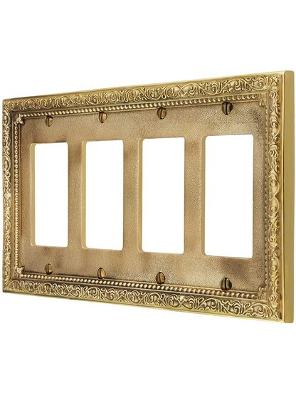 Floral Victorian Quad Gang GFI Cover Plate.